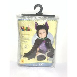 Rubies Costume Lil Bat Cape, Gloves & Hat Infant Baby Size 1-2 ~ 12-18 Months